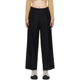 Black Pleated Trousers 241484F087004