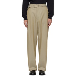 Taupe Belted Trousers 241484M191003