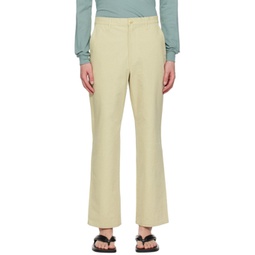 Beige Garment-Washed Trousers 241484M191012