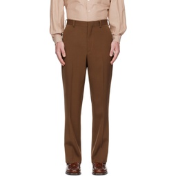 Brown Creased Trousers 232484M191002