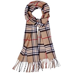 AUSEKALY Scarf For Men Women Cashmere Neck Scarf Plaid Winter Scarf Fall Softest Classic Warm
