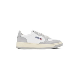 White   Gray Medalist Low Sneakers 241954M237005