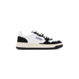 White   Black Two Tone Medalist Low Sneakers 241954M237017