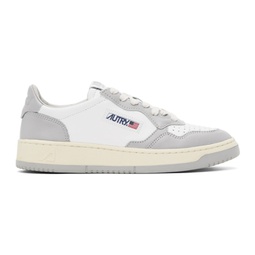 White & Gray Medalist Low Sneakers 241954M237005