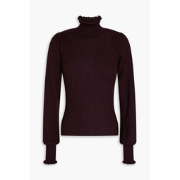 Ribbed cashmere turtleneck sweater