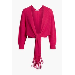 Tie-front ribbed cashmere cardigan