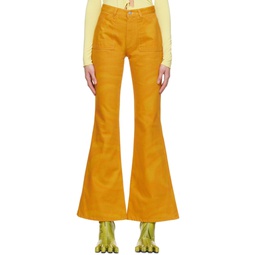 Yellow Flared Mom Jeans 221094F069002