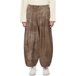 Brown Cocoon Shape Trousers 241201M191004
