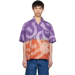 Purple   Orange Dip Dyed Shirt 232469M192007