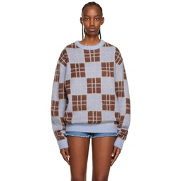 Blue   Brown Check Sweater 231469F096000