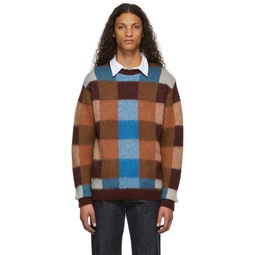 Multicolor Checkered Mohair Sweater 221469M201000