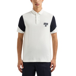 Mens Colorblocked Short Sleeve Polo Shirt