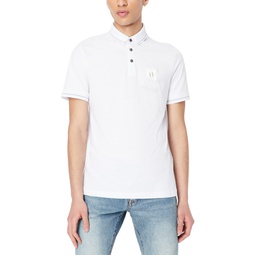 Mens Regular-Fit Tipped Logo Patch Polo Shirt