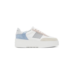 White   Blue Orbit Vintage Sneakers 232307F128087