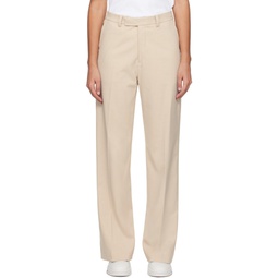 Beige Arch Slit Trousers 232307F087001