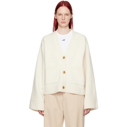 Off White Memory Relaxed Cardigan 241307F095004