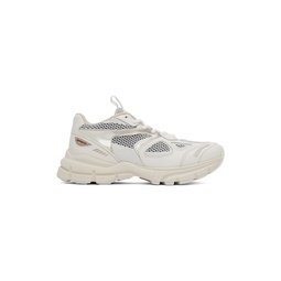 White   Taupe Marathon Runner Sneakers 222307M237015