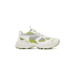 White   Green Marathon Runner Sneakers 231307F128047