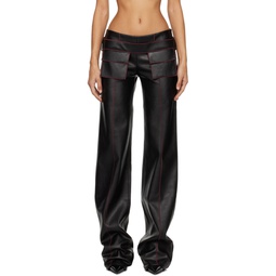 Black Etica Faux Leather Trousers 241188F087022