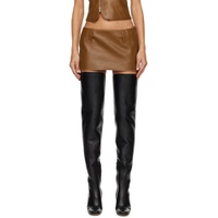 Tan Egas Faux Leather Miniskirt 241188F090004