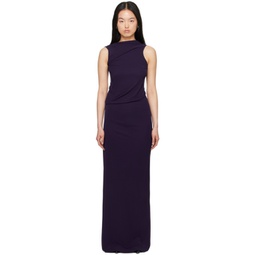 Purple Cowl Neck Maxi Dress 241678F055008
