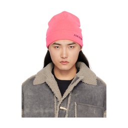 Pink Embroidered Logo Beanie 241129M138017