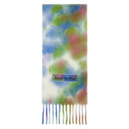 Multicolor Tie Dye Alpaca Wool Scarf 241129M150073