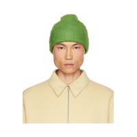 Green Wool Mohair Beanie 232129M138021