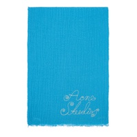 Blue Embroidered Scarf 231129M150039