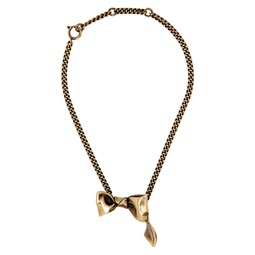 Gold Karen Kilimnik Edition Bow Necklace 231129M145007