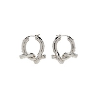 Silver Knot Hoop Earrings 222129M144006