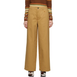 Brown Wide Leg Trousers 241129F087009