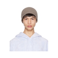 Gray Rolled Beanie 231129M138019