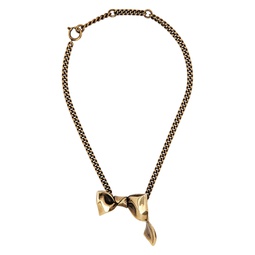 Gold Karen Kilimnik Edition Bow Necklace 231129F023009