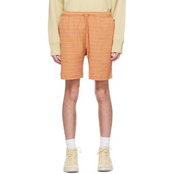 Orange Striped Shorts 231129M193005