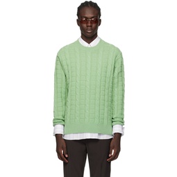Green Jacquard Sweater 241129M201002
