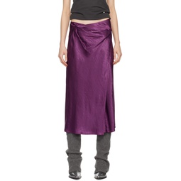 Purple Wrap Midi Skirt 241129F092000