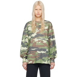 Khaki Camouflage Sweatshirt 241129F098001
