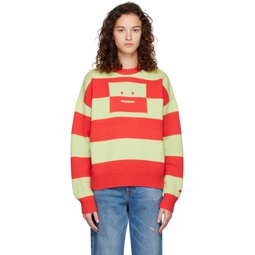 Red   Green Stripes Sweater 231129F096005