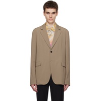 Taupe Double Breasted Blazer 232129M195005