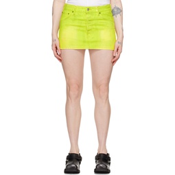 Yellow Straight Denim Miniskirt 241129F090002