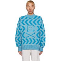 Blue Pattern Sweater 231129M201020