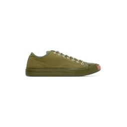 Green Canvas Low Sneakers 222129M237009