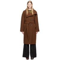 Brown Belted Coat 232129F059014