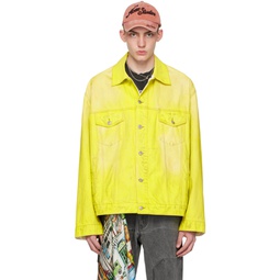 Yellow Oversized Denim Jacket 241129M177005
