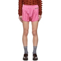 Pink Zip Pocket Shorts 231129M193016