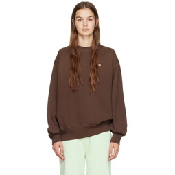 Brown Garment Dyed Sweatshirt 222129F098007