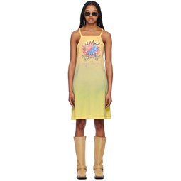 Yellow Printed Midi Dress 231129F054000