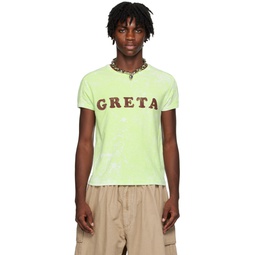 Green Bleached T Shirt 232129M213063