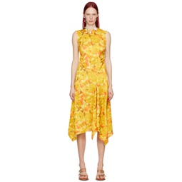 Yellow Sleeveless Midi Dress 241129F054011